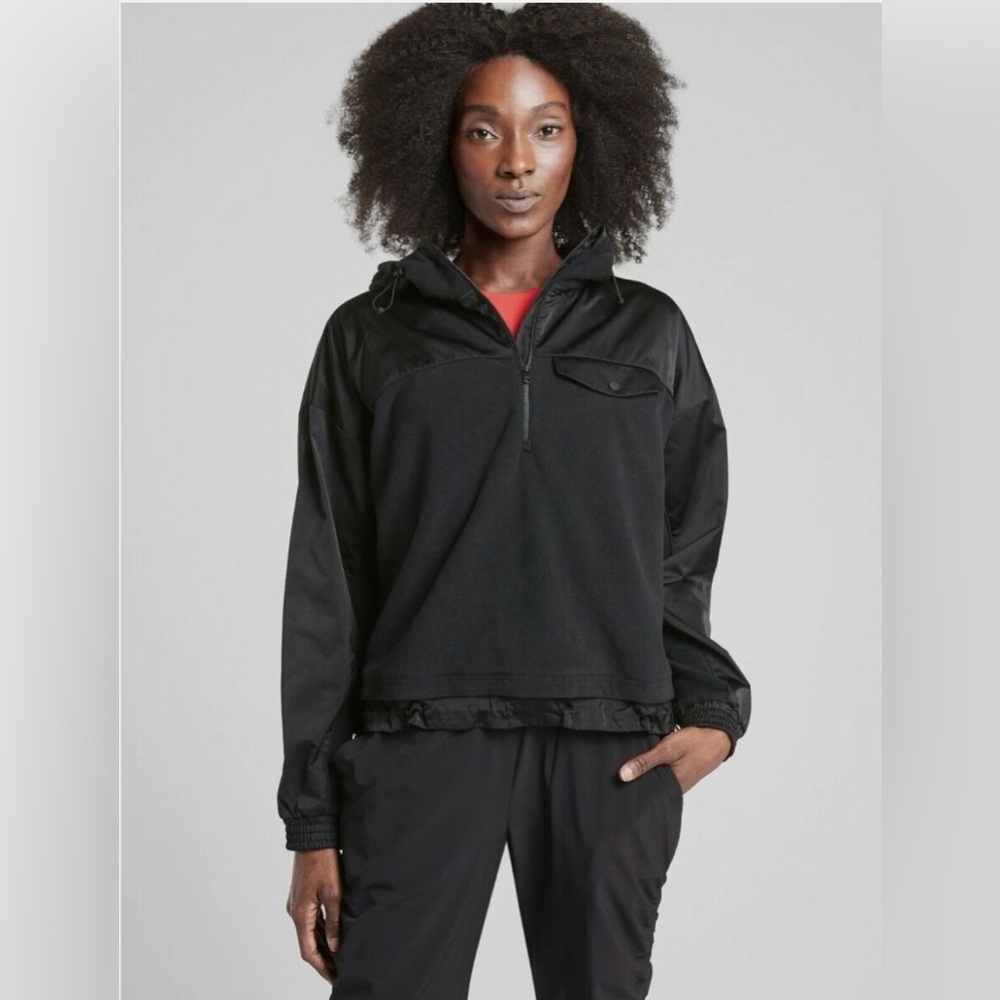 Athleta Zion Microfleece 1/2 Zip Black Pullover